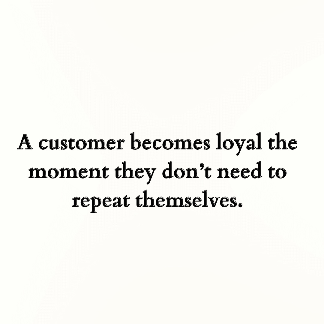 Customer repeating information